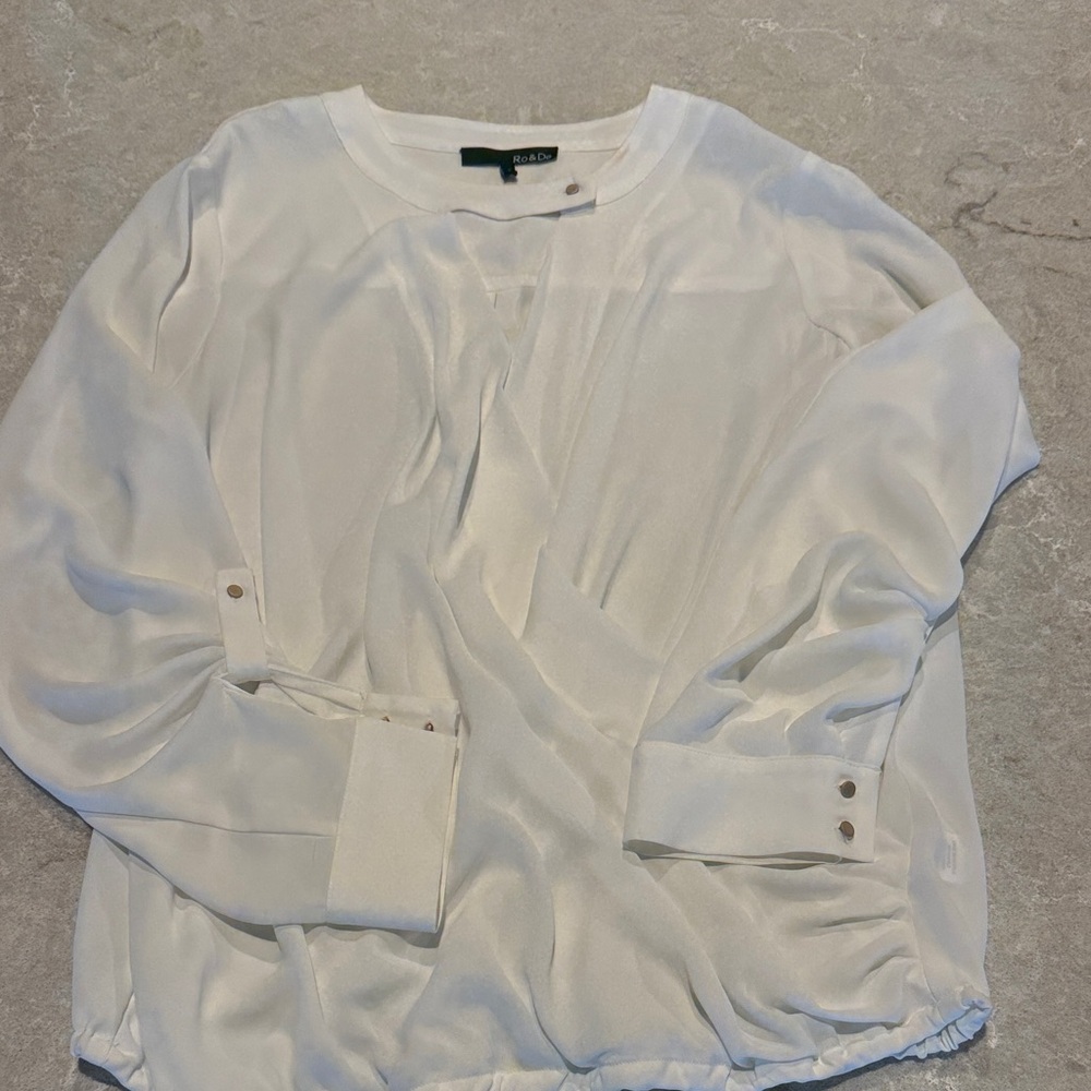 Ro & De White Blouse with Button Details